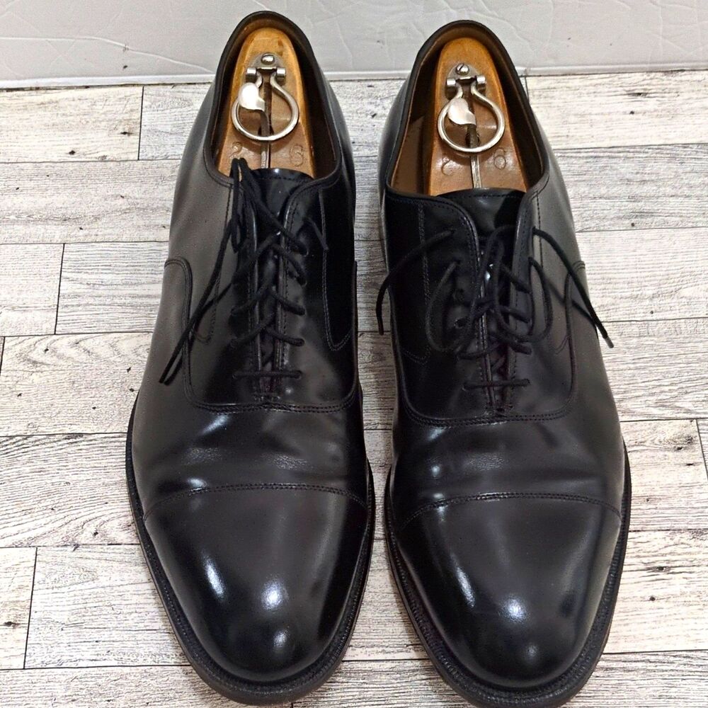 Johnston & Murphy Men's Black Leather Cap Toe Oxford Dress Shoes 10 D/B 22-2981